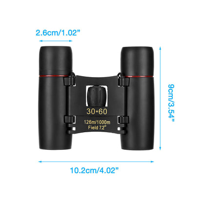 30x60 Compact Folding Binoculars – Day & Night Use