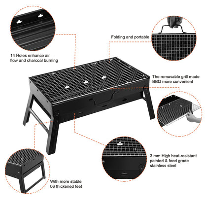 1Pc Portable BBQ Grill Foldable Charcoal