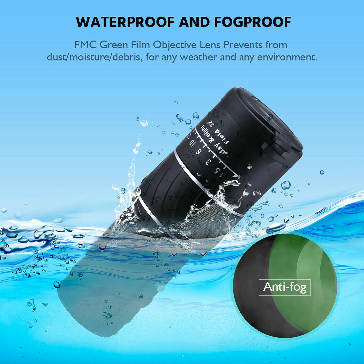40x60 HD Monocular – Day & Night Vision, Waterproof