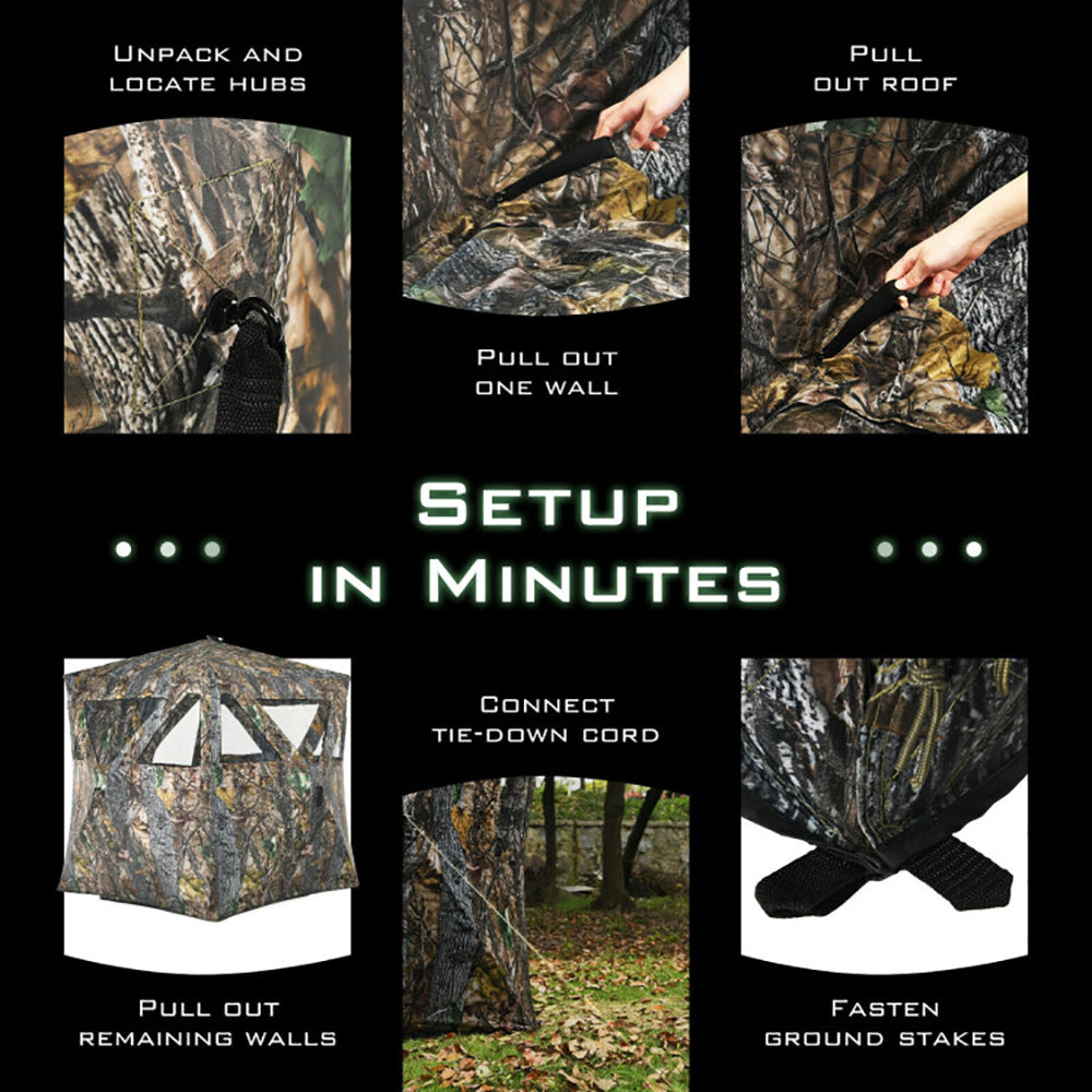 3-Person Pop-Up Hunting Blind with Tie-Downs