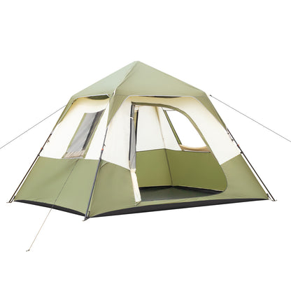 6-person Army Green Beige Camping Tent